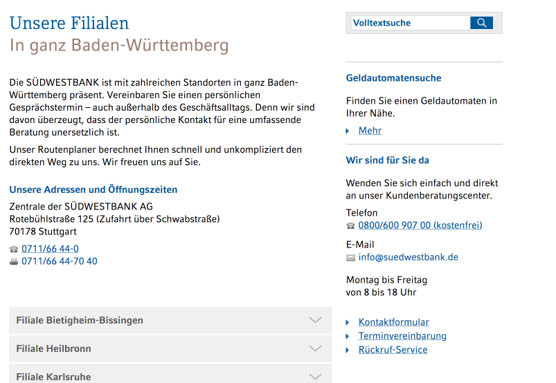 Sudwestbank Ag Germany Bank Profile