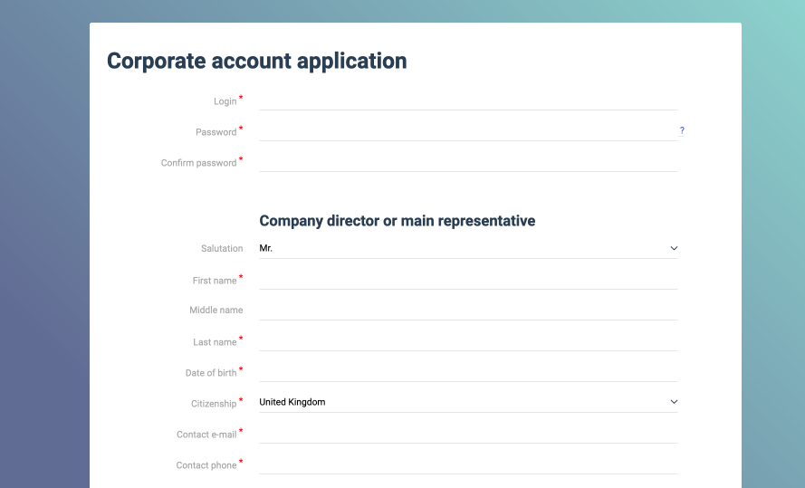Opening Business Account